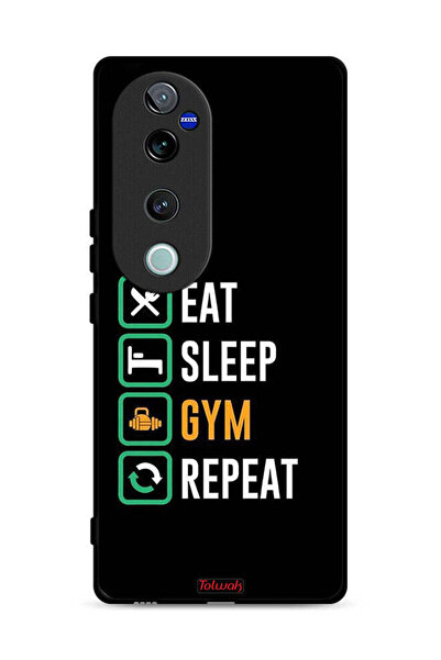 Tolwak غطاء حماية Vivo S19 Pro 5G، Eat Sleep Gym Repeat