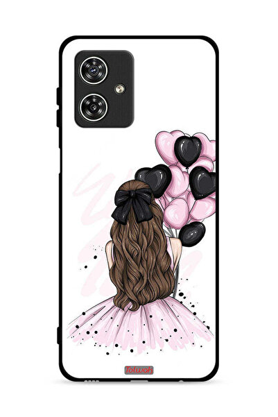 Tolwak غطاء حماية لهاتف موتورولا موتو جي 54 5G يحمل رسمة فتاة تحمل بالونات