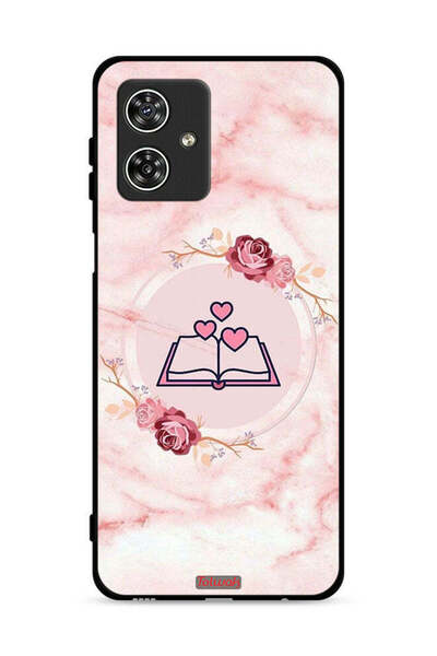 Tolwak غطاء حماية لهاتف موتورولا موتو جي 54 5G، رسمة ثلاثة قلوب على كتاب