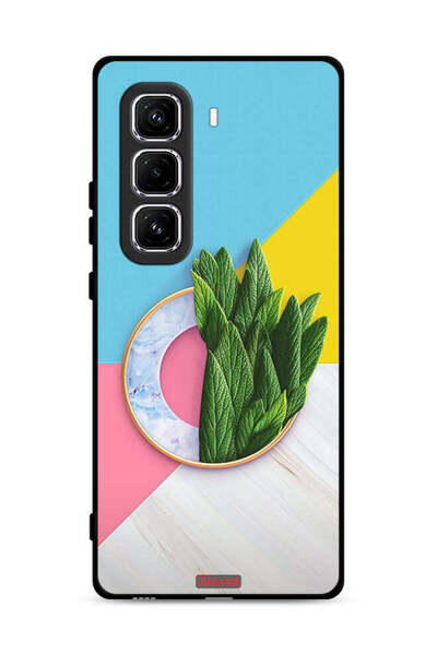 Tolwak غطاء حماية لهاتف Infinix Hot 50 Pro Plus 4G بنمط أوراق تجريدية