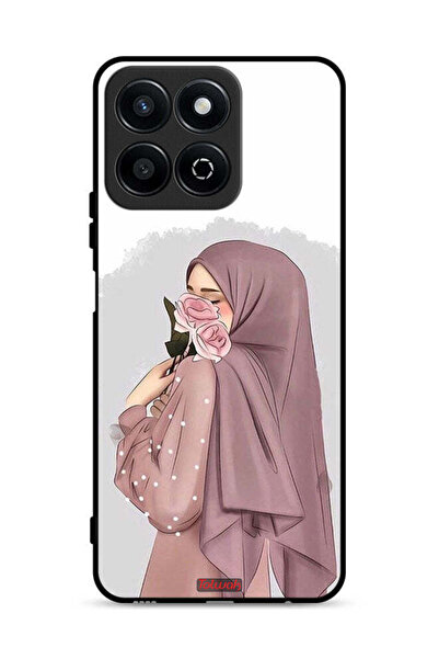 Tolwak غطاء حماية لهاتف Honor X7c 4G بتصميم فتاة تحمل ورودًا