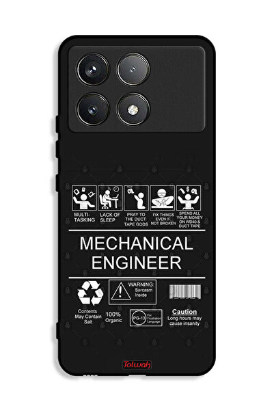 Tolwak غطاء حماية لهاتف Xiaomi Redmi K70E 5G، ملصق مهندس ميكانيكي