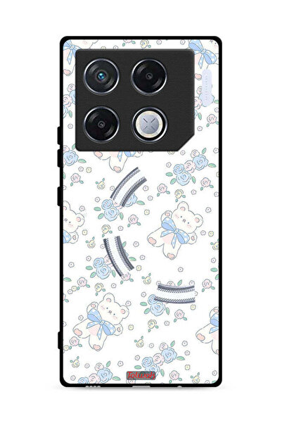 Tolwak غطاء حماية لهاتف Infinix GT 20 Pro 5G مزين برسومات دب لطيف وزهور