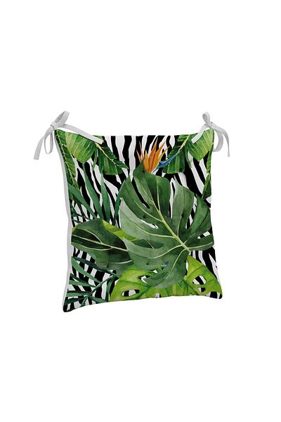 yok yok evim eve dair her şey 9 Puntal Tropical Patterned Fluffy Living Room Balcony Garden Kitchen Chair Cushion