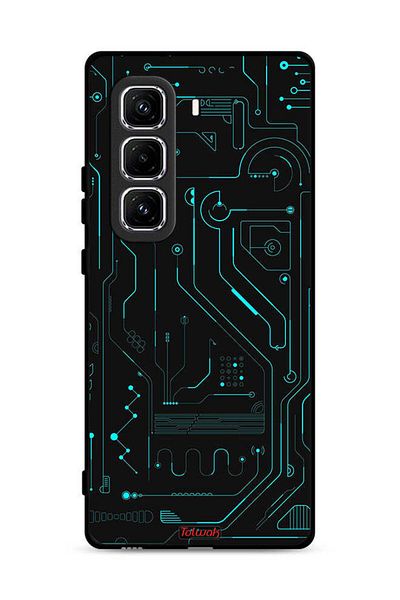 Tolwak غطاء حماية لهاتف Infinix Hot 50 Pro Plus 4G، دوائر فنية رقمية، تصميم بسيط، شاشات متعددة