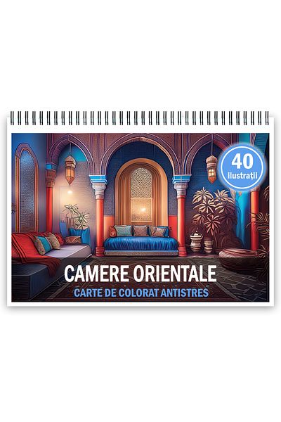 Legendary Gifts Anti-stress coloring book, 40 illustrations Oriental Rooms, 86 pages