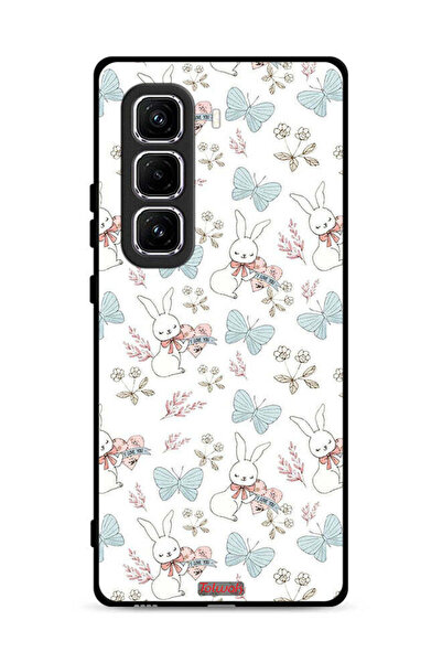 Tolwak غطاء حماية لهاتف Infinix Hot 50 Pro Plus 4G بطبعة أرنب وفراشات