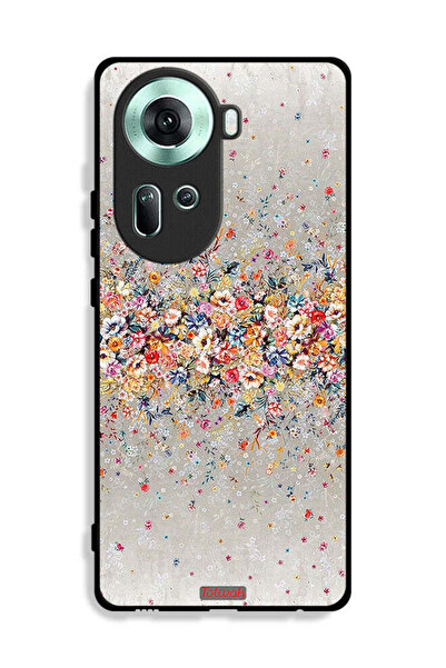 Tolwak غطاء حماية لهاتف Oppo Reno11 5G بنقشة زهور صغيرة وفن تجريدي