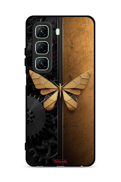 Tolwak غطاء حماية لهاتف Infinix Hot 50 5G بتصميم فراشة فولاذية