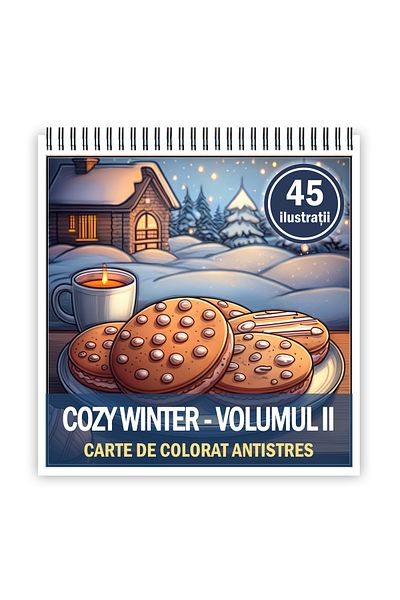 Legendary Gifts Carte de colorat antistres, 45 de imagini Cozy Winter - Volumul II, 96 pagini