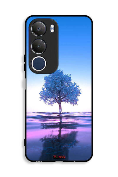 Tolwak غطاء حماية لهاتف Vivo Y19s 4G بتصميم شجرة نيون وانعكاس مائي فني رقمي