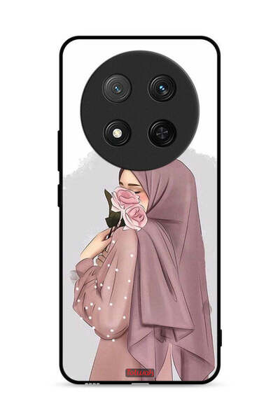 Tolwak غطاء حماية لهاتف Honor X9c 5G بتصميم فتاة تحمل ورودًا