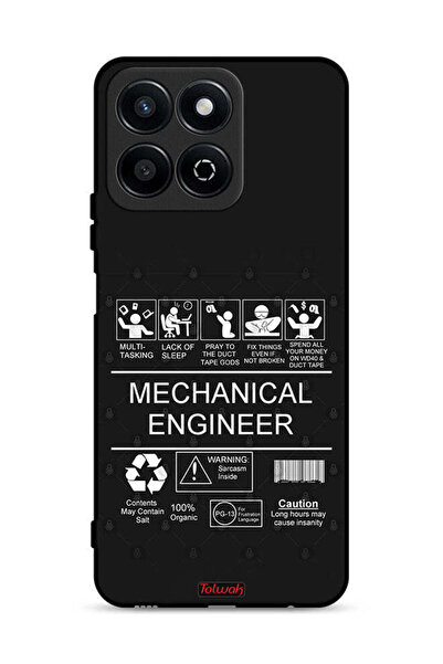 Tolwak غطاء حماية لهاتف Honor Play 60 Plus 5G، ملصق مهندس ميكانيكي