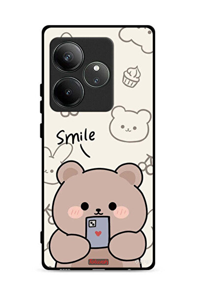 Tolwak غطاء حماية لهاتف Realme GT 6 5G برسومات الدب المبتسم