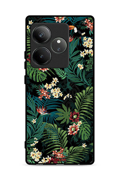 Tolwak غطاء حماية لهاتف Realme GT 6 5G بنقشة أوراق استوائية