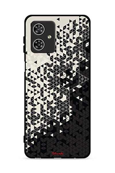 Tolwak غطاء حماية لهاتف موتورولا موتو جي 54 5G بنمط مثلث فني رقمي
