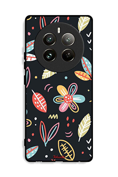 Tolwak غطاء حماية لهاتف Realme 12 Pro 5G بطبعة زهور وأوراق فنية تجريدية