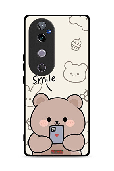 Tolwak غطاء حماية Vivo V40 5G برسومات الدب المبتسم