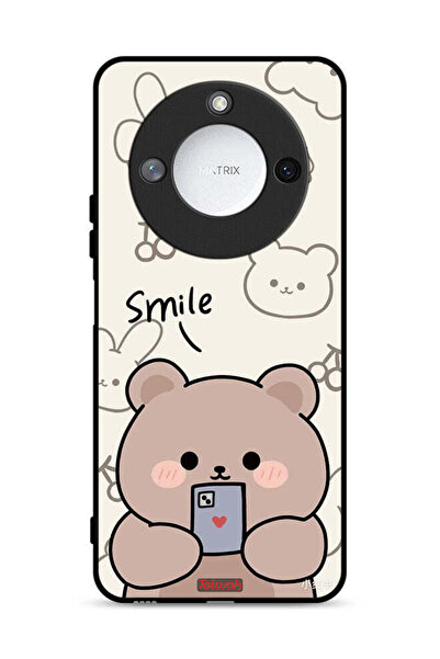 Tolwak غطاء حماية لهاتف Honor X60 5G برسومات الدب المبتسم