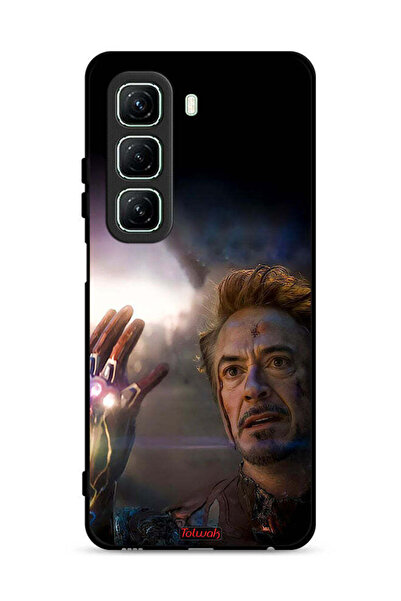 Tolwak غطاء حماية لهاتف Infinix Hot 50 5G مطبوع عليه عبارة "أنا الرجل الحديدي"