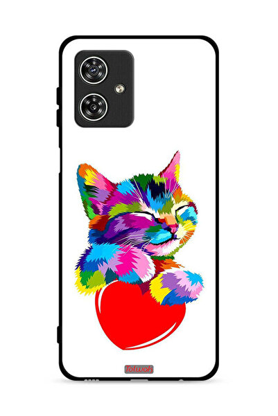 Tolwak غطاء حماية لهاتف موتورولا موتو جي 54 5G - قطة ملونة