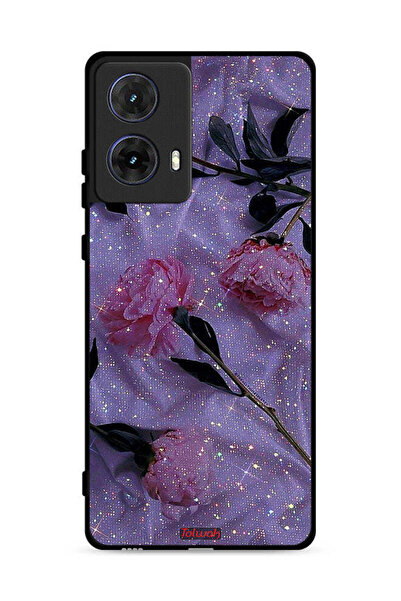 Tolwak غطاء حماية لهاتف موتورولا موتو جي 85 5G بنقشة ورود لامعة