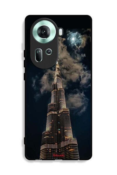 Tolwak غطاء حماية لهاتف Oppo Reno11 5G برج خليفة في الليل