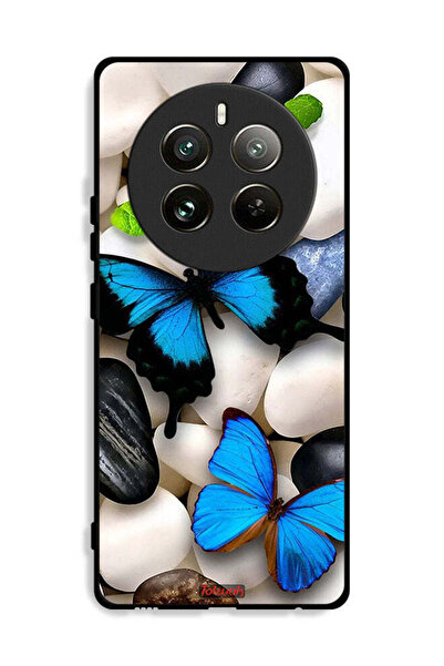 Tolwak غطاء حماية لهاتف Realme 12 Pro Plus 5G بنقشة فراشات على أحجار