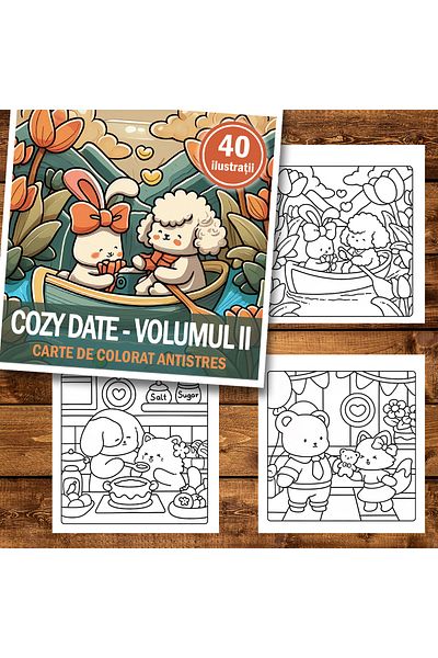 Legendary Gifts Carte de colorat antistres, 40 de imagini Cozy Date - Volumul II, 86 pagini