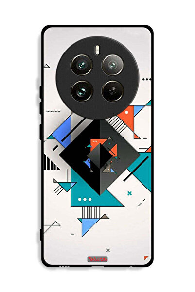 Tolwak غطاء حماية لهاتف Realme 12 Pro Plus 5G بأشكال مربعة ومثلثة ونمط تجريدي