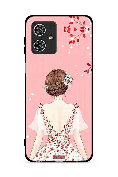 Tolwak غطاء حماية لهاتف موتورولا موتو جي 54 5G برسم فتاة واقفة