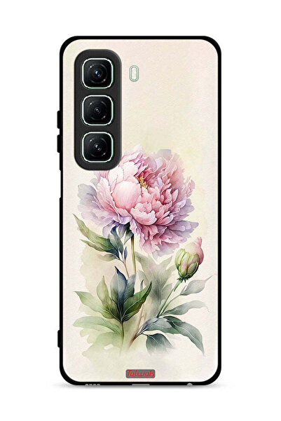 Tolwak غطاء حماية لهاتف Infinix Hot 50 5G بتصميم فني بألوان مائية وردية