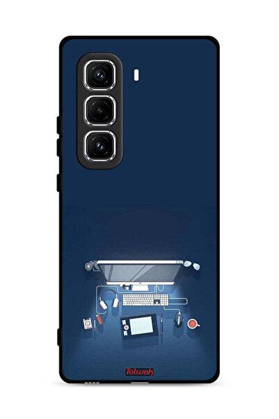 Tolwak غطاء حماية لجهاز Infinix Hot 50 Pro Plus 4G بتصميم فني لمكتب الكمبيوتر