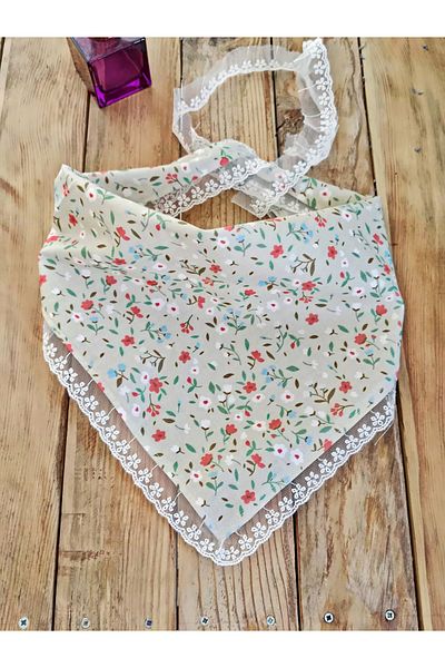 Mufincollection Self-Tie Cotton Hair Bandana – Stylish Design with Lace