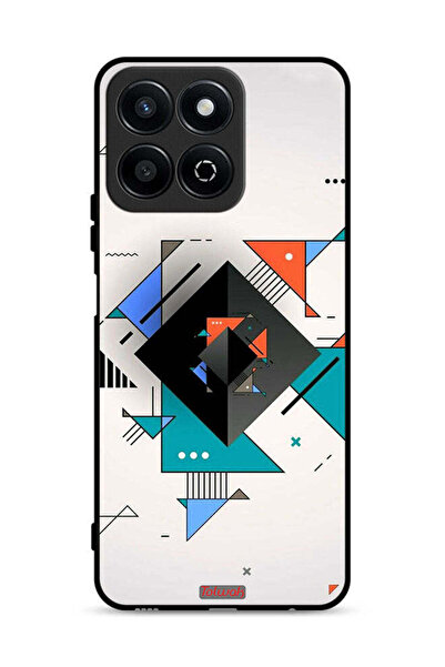 Tolwak غطاء حماية لهاتف Honor X7c 4G بأشكال مربعة ومثلثة ونمط تجريدي