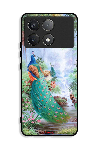 Tolwak غطاء حماية لهاتف Xiaomi Redmi K70E 5G بنقشة الطاووس
