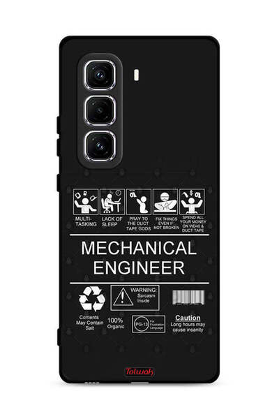 Tolwak غطاء حماية لهاتف Infinix Hot 50 Pro Plus 4G، ملصق مهندس ميكانيكي