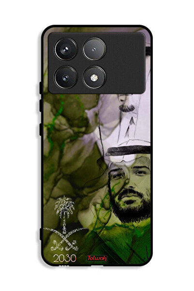 Tolwak غطاء حماية شاومي بوكو X6 برو 5G، ملصق فني للملك سلمان وولي العهد محمد