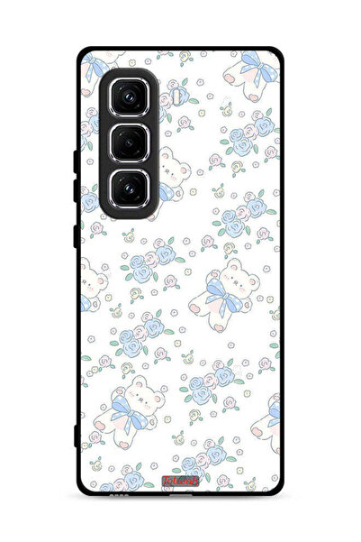 Tolwak غطاء حماية لهاتف Infinix Hot 50 Pro Plus 4G برسومات دب لطيف وزهور