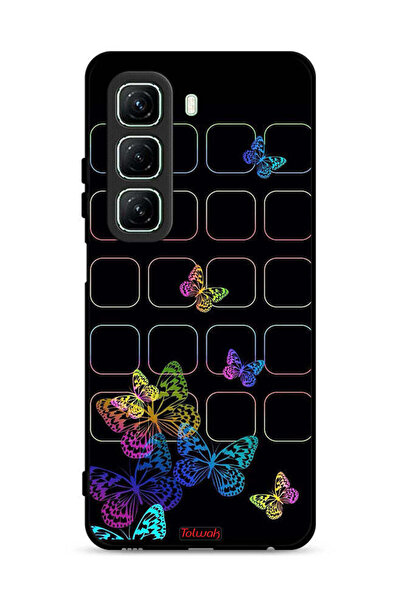 Tolwak غطاء حماية لهاتف Infinix Hot 50 5G بنقشة فراشات ملونة