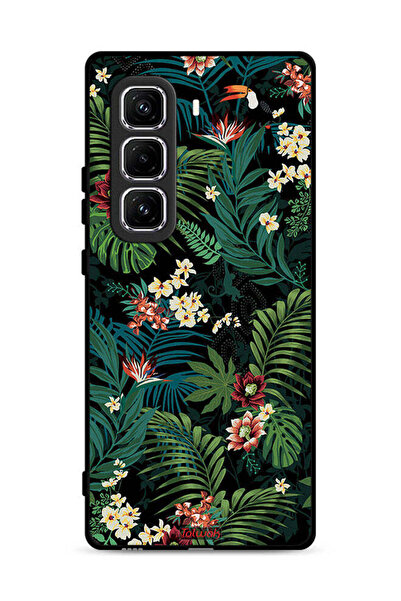 Tolwak غطاء حماية لهاتف Infinix Hot 50 Pro Plus 4G بنقشة أوراق استوائية