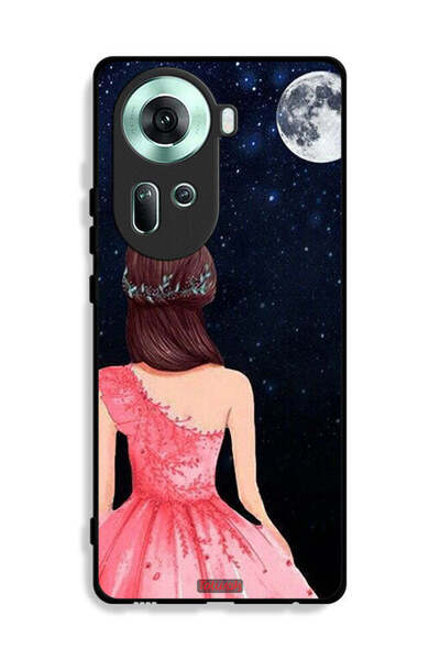 Tolwak غطاء حماية Oppo Reno11 5G بتصميم فتاة وقمر