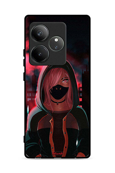 Tolwak غطاء حماية لهاتف Realme GT Neo6 SE 5G برسومات فتاة ترتدي قناعًا