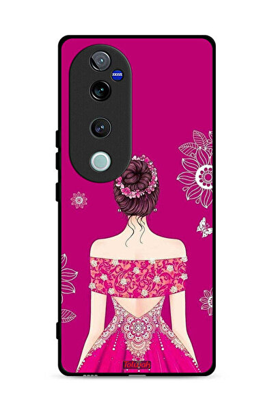 Tolwak غطاء حماية لهاتف Vivo V40 Pro 5G برسومات فتاة وزهور