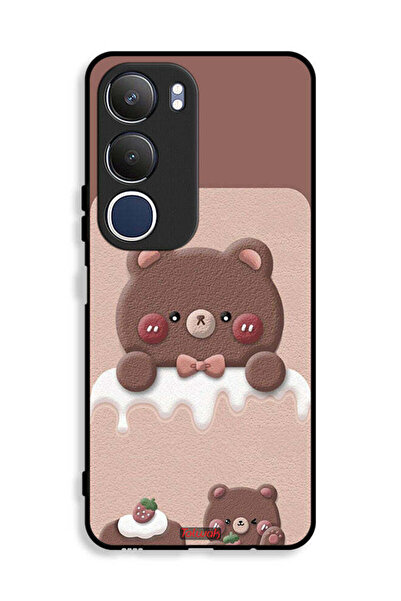 Tolwak غطاء حماية لهاتف Vivo Y19s 4G بتصميم دب الفراولة