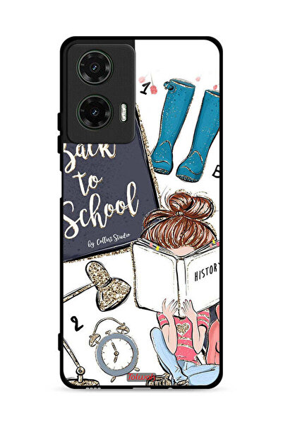 Tolwak غطاء حماية لهاتف موتورولا موتو جي 35 5G - فتاة مدرسية تقرأ التاريخ