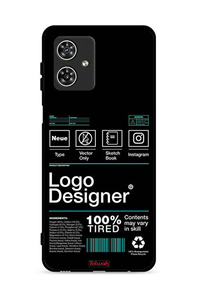 Tolwak غطاء حماية لهاتف موتورولا موتو جي 54 5G، ملصق مصمم بشعار