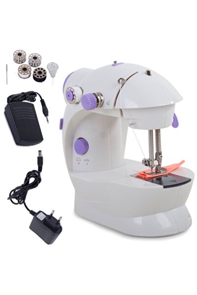 Glow Goods Set Mini Electric Sewing Machine with Accessories, Automatic Sewing Control, Thread Adjustment, 18.5