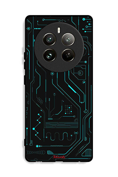 Tolwak غطاء حماية لهاتف Realme 12 Pro Plus 5G دوائر فنية رقمية بسيطة شاشات مت...
