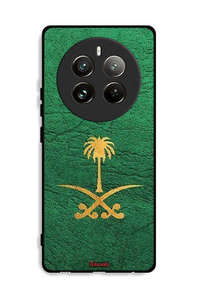 Tolwak غطاء حماية لجهاز Realme 12 Pro 5G من الجلد مع علامة المملكة العربية ال...